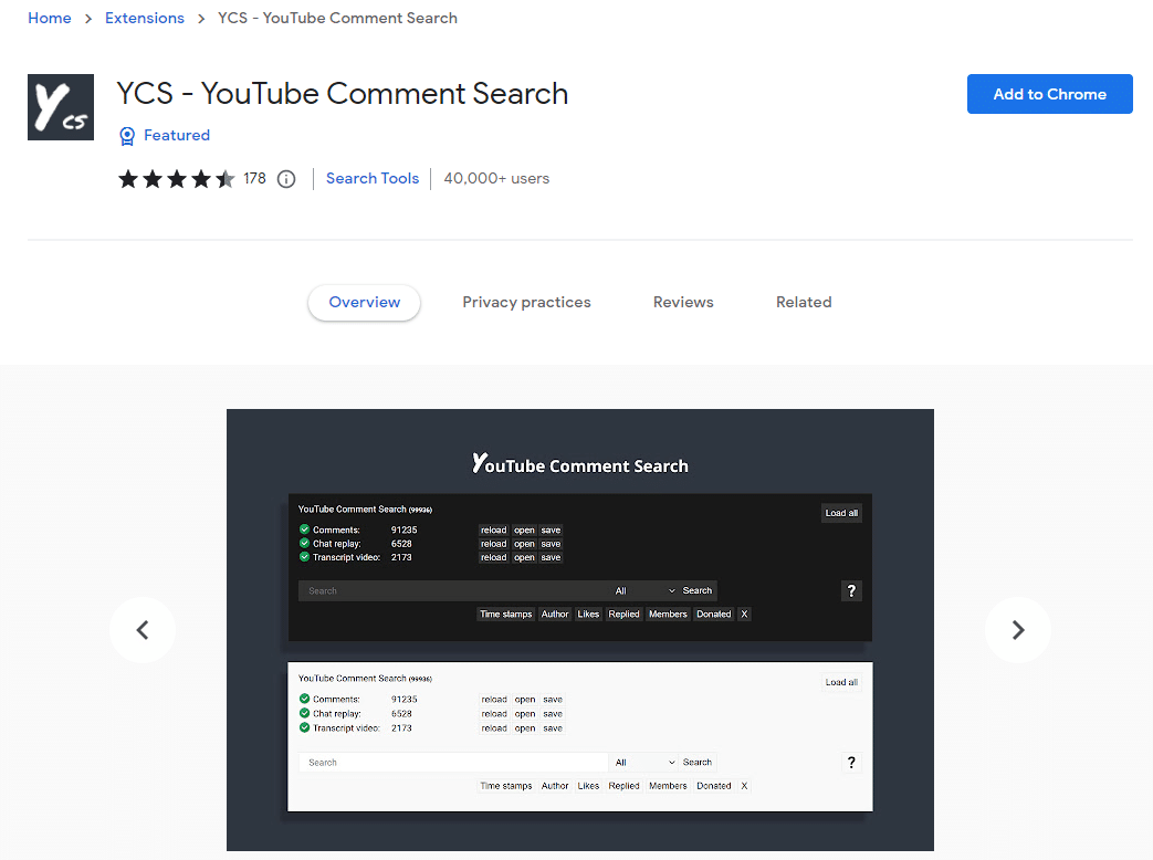 YCS - YouTube Comment Search YCS - YouTube Comment Search